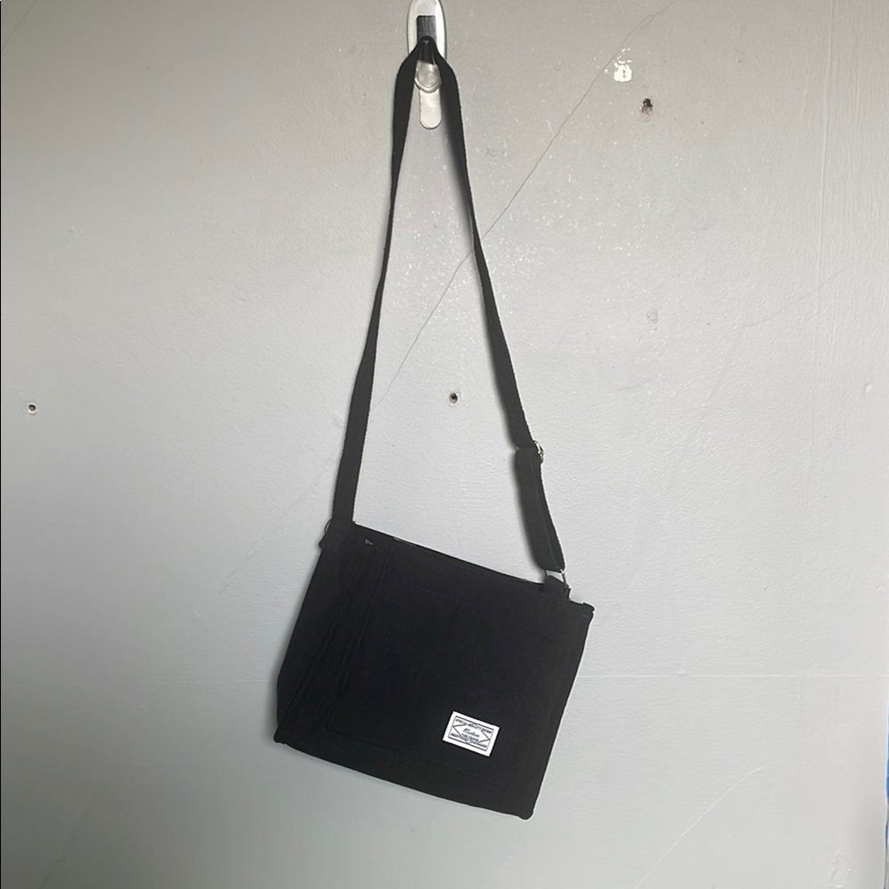 Niction The Crimie Registered Trademark Black Corduroy Crossbody Tote Purse Y2K